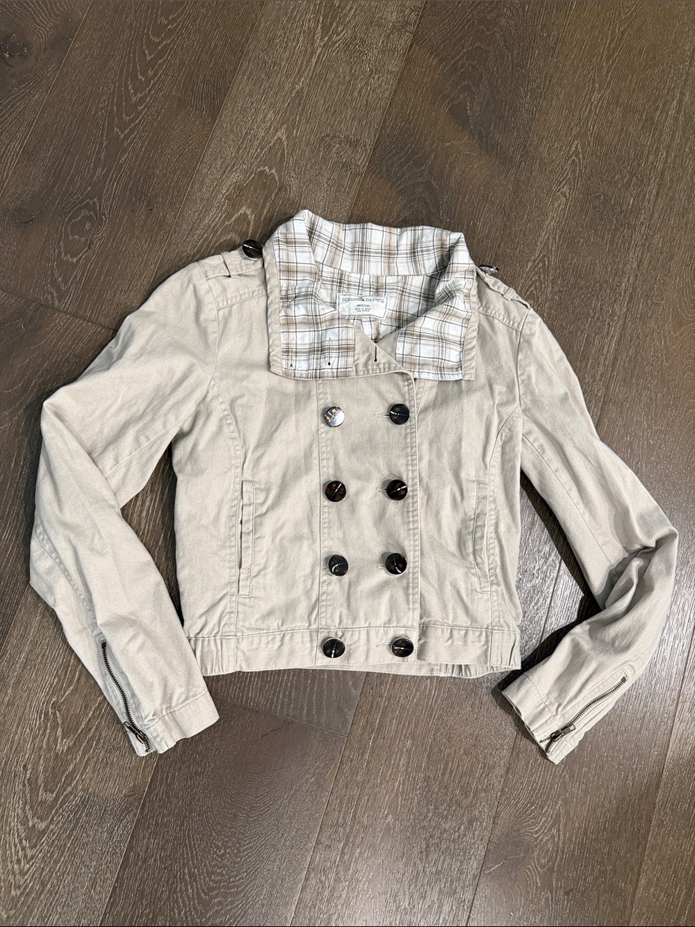 Light Beige Double-Breasted Women's Jacket